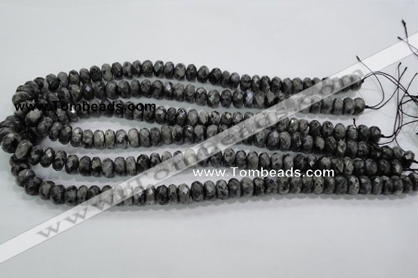 CLB321 15.5 inches 5*10mm faceted rondelle black labradorite beads