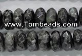 CLB323 15.5 inches 7*14mm faceted rondelle black labradorite beads