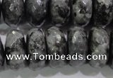 CLB324 15.5 inches 12*20mm faceted rondelle black labradorite beads