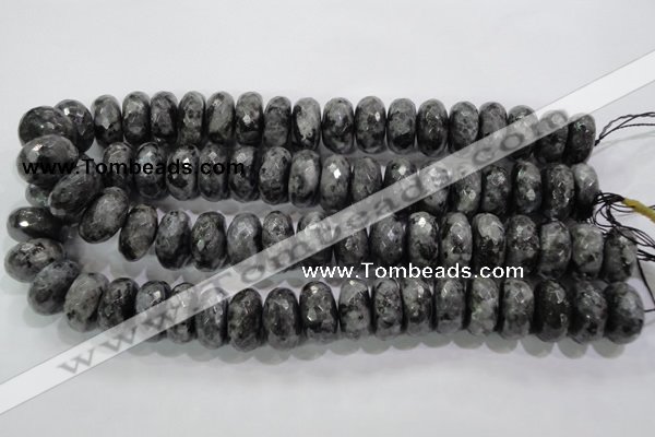 CLB324 15.5 inches 12*20mm faceted rondelle black labradorite beads