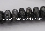 CLB331 15.5 inches 8*16mm faceted rondelle black labradorite beads