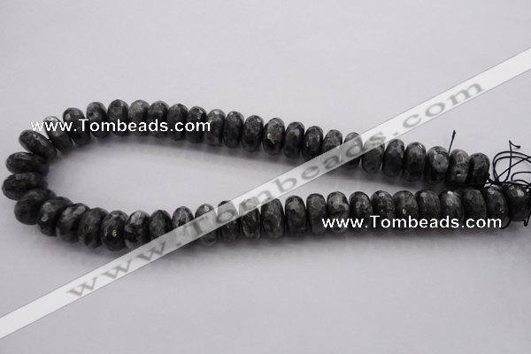 CLB331 15.5 inches 8*16mm faceted rondelle black labradorite beads