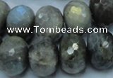 CLB34 15.5 inches 15*20mm faceted rondelle labradorite gemstone beads