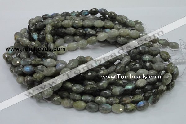 CLB35 15.5 inches 10*14mm faceted rice labradorite gemstone beads