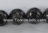 CLB366 15.5 inches 18mm faceted round black labradorite beads wholesale