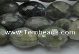 CLB37 15.5 inches 13*18mm faceted rice labradorite gemstone beads