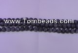 CLB372 15.5 inches 8mm round matte black labradorite beads