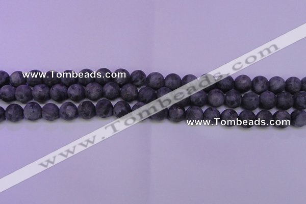 CLB373 15.5 inches 10mm round matte black labradorite beads