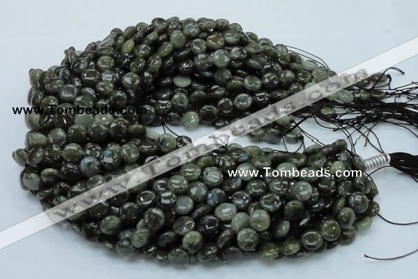 CLB38 15.5 inches 10mm flat round labradorite gemstone beads