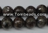 CLB404 15.5 inches 12mm faceted round grey labradorite beads