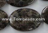 CLB417 15.5 inches 25*35mm faceted oval grey labradorite beads