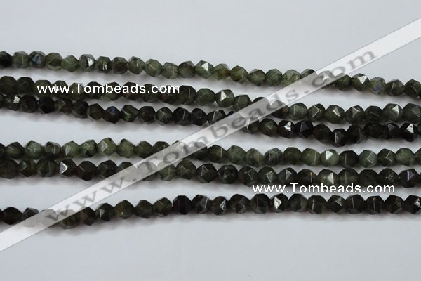 CLB451 15 inches 6mm faceted nuggets labradorite gemstone beads