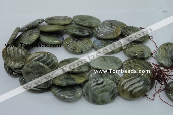 CLB50 15.5 inches 30*40mm carved oval labradorite gemstone beads