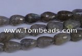 CLB501 15.5 inches 6*10mm faceted teardrop labradorite beads