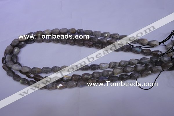 CLB502 15.5 inches 8*12mm faceted teardrop labradorite beads