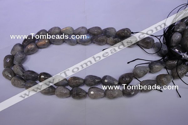 CLB505 15.5 inches 13*18mm faceted teardrop labradorite beads