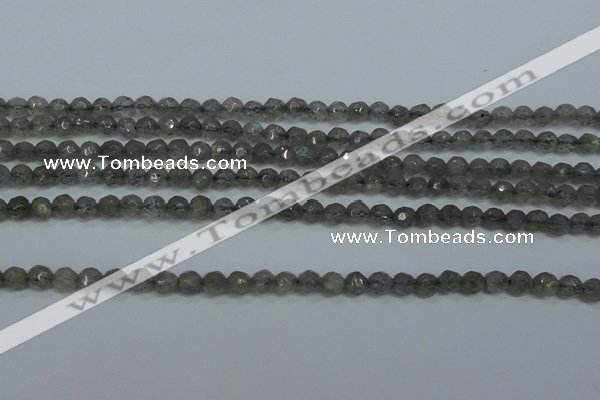 CLB510 15.5 inches 4mm faceted round labradorite gemstone beads