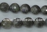 CLB515 15.5 inches 14mm faceted round labradorite gemstone beads