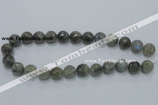 CLB52 15.5 inches 16mm faceted round labradorite gemstone beads