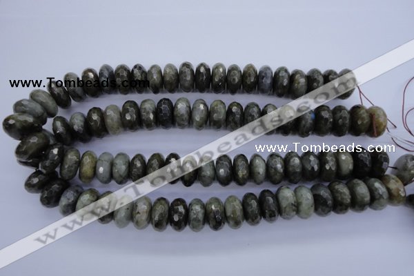 CLB57 15.5 inches 9*18mm faceted rondelle labradorite beads