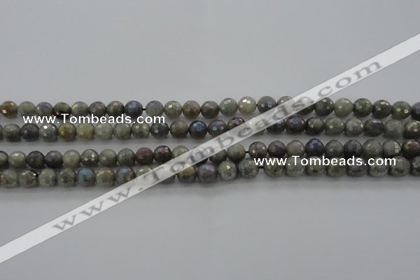 CLB612 15.5 inches 8mm faceted round AB-color labradorite beads