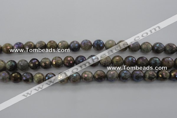 CLB614 15.5 inches 12mm faceted round AB-color labradorite beads