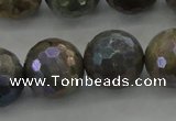 CLB617 15.5 inches 18mm faceted round AB-color labradorite beads