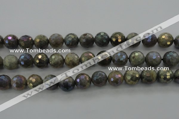 CLB617 15.5 inches 18mm faceted round AB-color labradorite beads