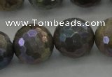 CLB618 15.5 inches 20mm faceted round AB-color labradorite beads