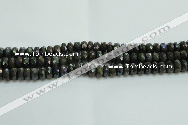 CLB625 15.5 inches 7*12mm faceted rondelle AB-color labradorite beads