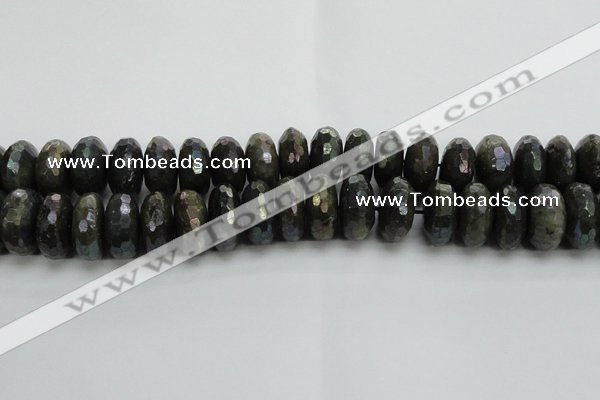 CLB626 15.5 inches 10*20mm faceted rondelle AB-color labradorite beads