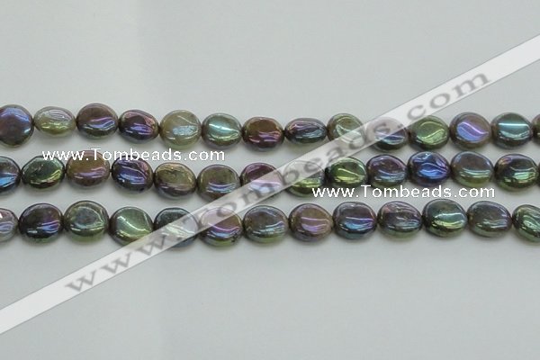 CLB635 15.5 inches 10mm flat round AB-color labradorite beads