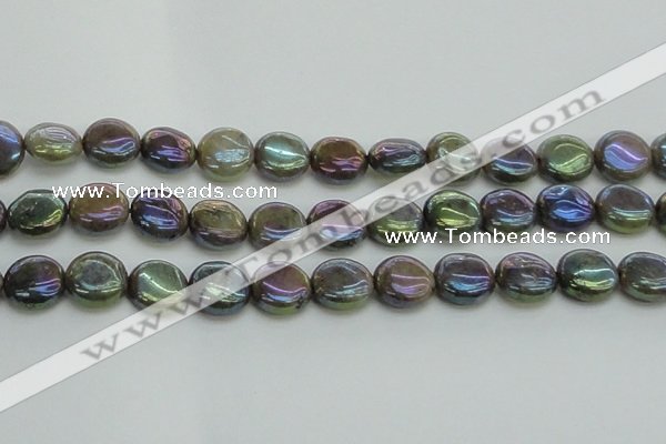 CLB636 15.5 inches 12mm flat round AB-color labradorite beads