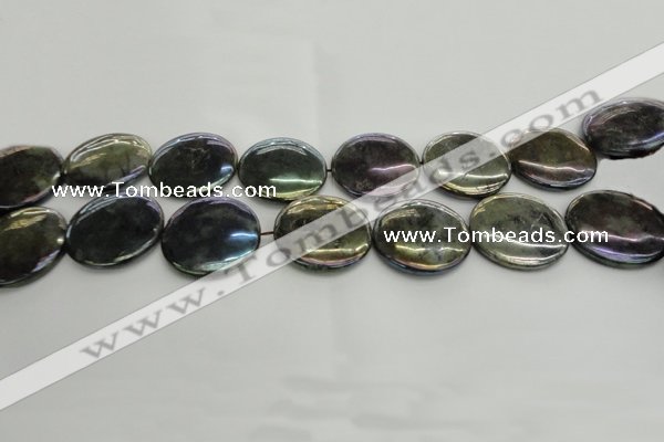 CLB640 15.5 inches 20mm flat round AB-color labradorite beads