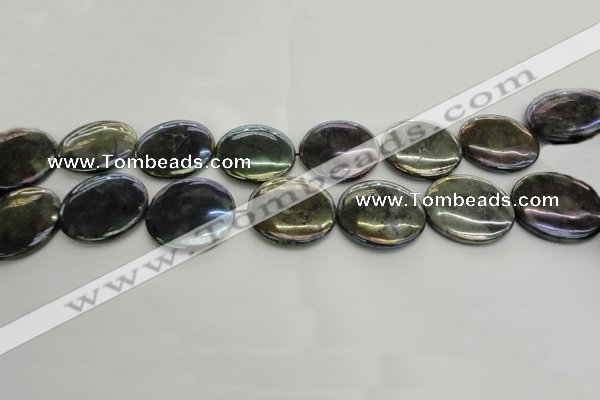 CLB641 15.5 inches 25mm flat round AB-color labradorite beads