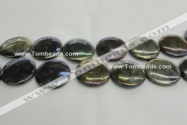 CLB644 15.5 inches 40mm flat round AB-color labradorite beads