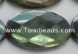 CLB665 15.5 inches 30*40mm faceted oval AB-color labradorite beads