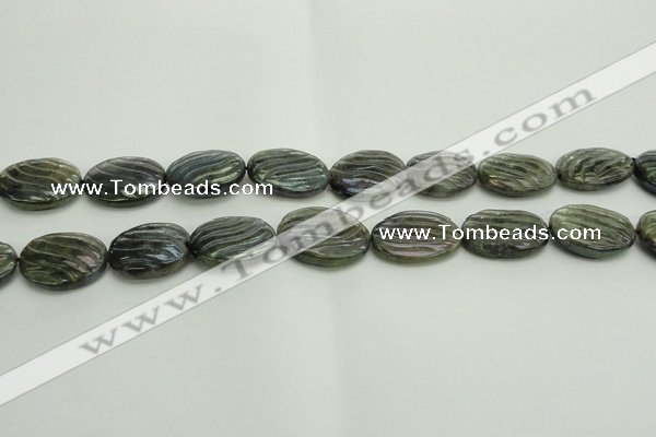 CLB668 15.5 inches 18*25mm carved oval AB-color labradorite beads