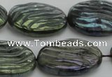 CLB669 15.5 inches 22*30mm carved oval AB-color labradorite beads