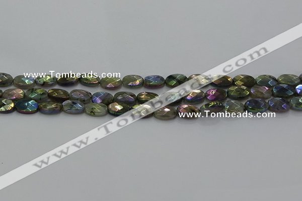 CLB673 15.5 inches 8*10mm faceted oval AB-color labradorite beads