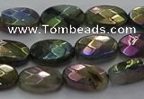 CLB674 15.5 inches 8*12mm faceted oval AB-color labradorite beads