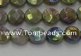 CLB676 15.5 inches 8mm faceted coin AB-color labradorite beads