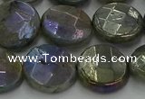 CLB679 15.5 inches 15mm faceted coin AB-color labradorite beads