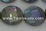 CLB681 15.5 inches 20mm faceted coin AB-color labradorite beads