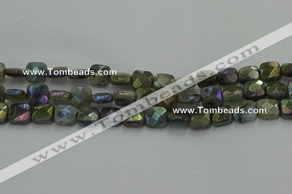 CLB687 15.5 inches 12mm faceted square AB-color labradorite beads