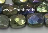 CLB688 15.5 inches 15mm faceted square AB-color labradorite beads