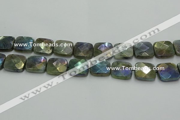 CLB690 15.5 inches 20mm faceted square AB-color labradorite beads