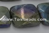 CLB692 15.5 inches 30mm faceted square AB-color labradorite beads