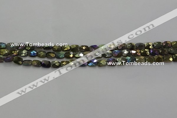 CLB694 15.5 inches 6*8mm faceted rectangle AB-color labradorite beads