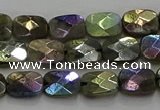 CLB695 15.5 inches 8*10mm faceted rectangle AB-color labradorite beads